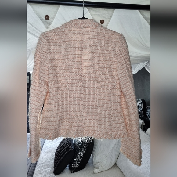 Zara pink tweed blazer size usa 8 is a au 10 to 12 - Picture 7 of 7